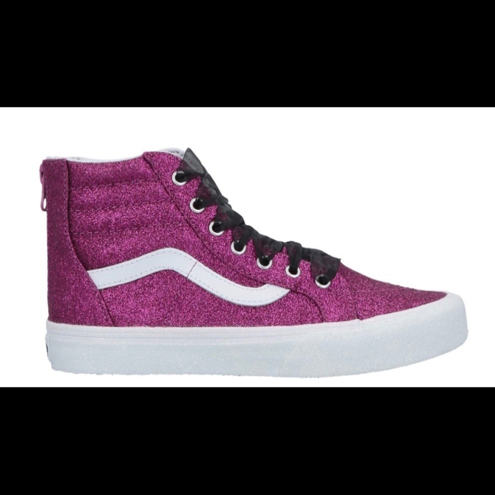 Worn 1x Toddler Girls Fuscia HighTop Vans Size 8.5
